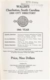 (BUSINESS DIRECTORIES.) CHARLESTON, S.C. Walsh’s Charleston, South Carolina 1920 City Directory.